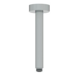 Braccio soffione da soffitto rotondo 200mm in acciaio inox finitura satinato