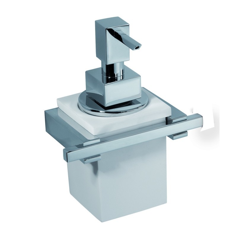 CUBE Porta dosatore vetro bianco