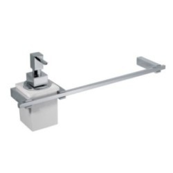 CUBE Porta dosatore/porta salvietta vetro bianco