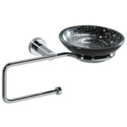 DECO' Portasapone/portarotolo vetro nero argento