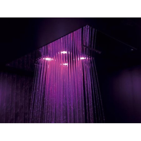 Soffione cromoterapia da incasso in acciaio inox 3 getti 4 led 700x400