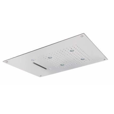 Soffione cromoterapia da incasso in acciaio inox 3 getti 4 led 550x400
