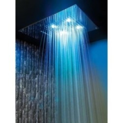Soffione cromoterapia da incasso in acciaio inox 2 getti 4 led 550x400