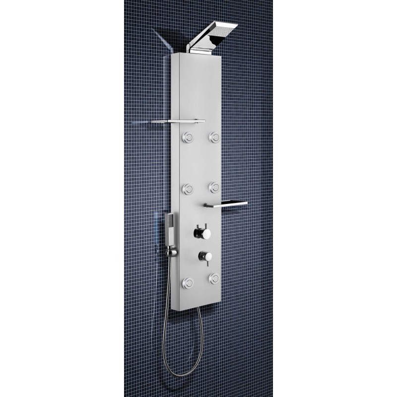 DEDRA pannello doccia con termostatico finitura satinato