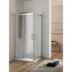 DIRK Box doccia Angolare scorrevole finitura argento satinato 70-120 cm acidato (misura 68/71-117/120 h.195)