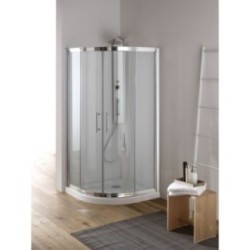 YUMI Box doccia Circolare scorrevole finitura cromo 90 cm serigrafato (misura 87/90-87/90 h.195 raggio 55)