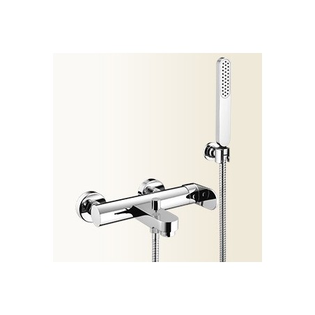 MIA Miscelatore per vasca esterno con supporto duplex e doccia finitura cromo