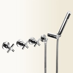 YUPPY Gruppo vasca/doccia ad incasso con deviatore 2 uscite, con kit doccia finitura cromo