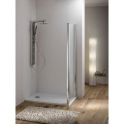 WAKO DOOR Porta 1 anta scorrevole + 1 anta fissa finitura bianco 180 cm serigrafato (misura 175/180 h.195)