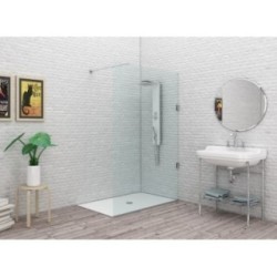 SYSTEM GLASS SG2 Parete doccia fissa per Box Doccia cm 78 finitura cromo, trasparente 6 mm (misura 78 h.200)