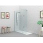 SYSTEM GLASS SG3 Parete doccia fissa + volet per Box Doccia cm 68+30 finitura cromo, trasparente 6 mm (misura 68+30 h.200)