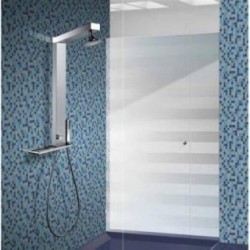 GEMMA H pannello doccia senza miscelatore con attacco acqua alto finitura satinato