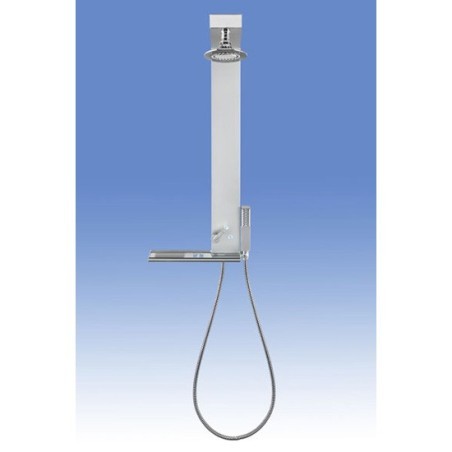 GEMMA H pannello doccia senza miscelatore con attacco acqua alto finitura satinato