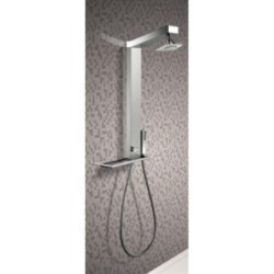 GEMMA H pannello doccia senza miscelatore, soffione quadro, con attacco acqua alto finitura satinato