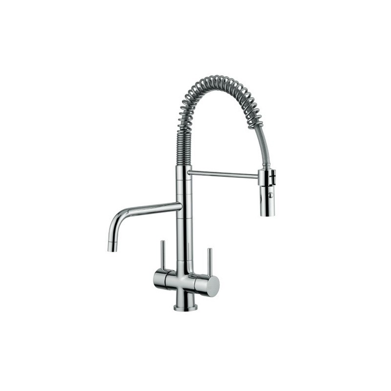 IDEALAQUA miscelatore lavello da cucina con mollettone a 3 vie