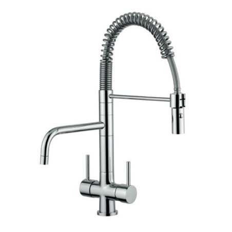 IDEALAQUA miscelatore lavello da cucina con mollettone a 3 vie