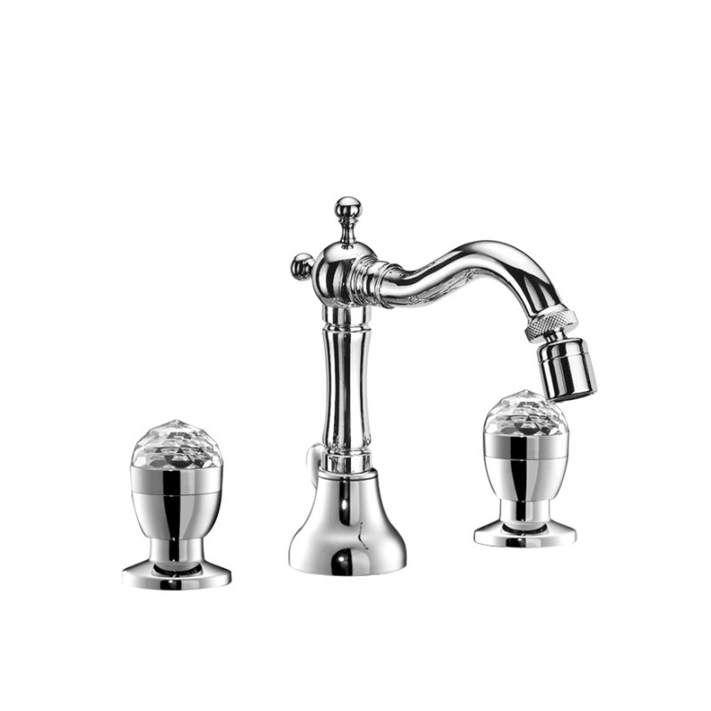 MY BIJOUX batteria bidet 3 fori con canna alta finitura cromo