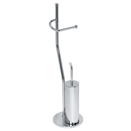 DUEMILA PLUS Piantana porta rotolo e porta scopino cilindrico