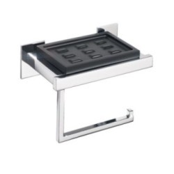 DIVA porta sapone e porta rotolo nero