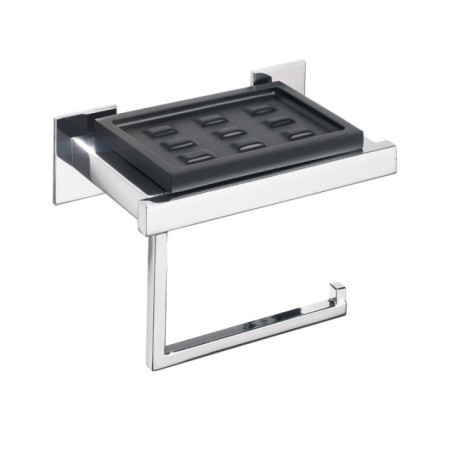 DIVA porta sapone e porta rotolo nero