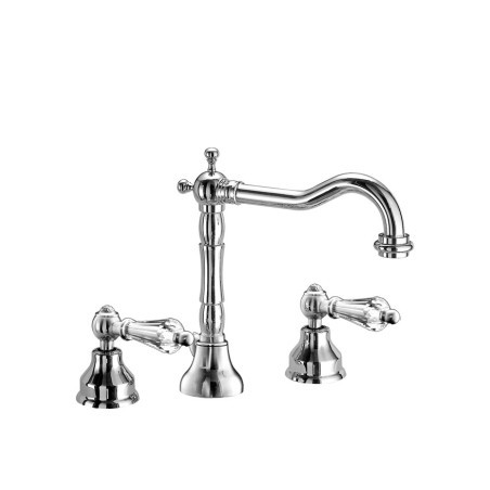 FLY BIJOUX batteria lavabo 3 fori con canna alta finitura cromo