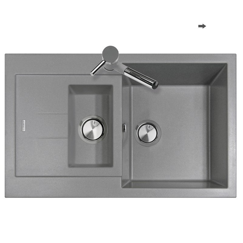 ELEGANCE 78.15 Lavello cucina a due vasche finitura ultrametal 44 nero