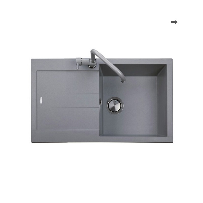 ELEGANCE 78.10 Lavello cucina ad una vasca più scolapiatti finitura micro ultragranit 58 bianco latte