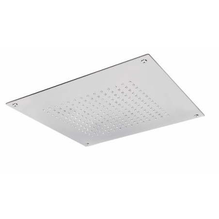 Soffione quadrato 400x400 in acciaio da incasso finitura acciaio spazzolato