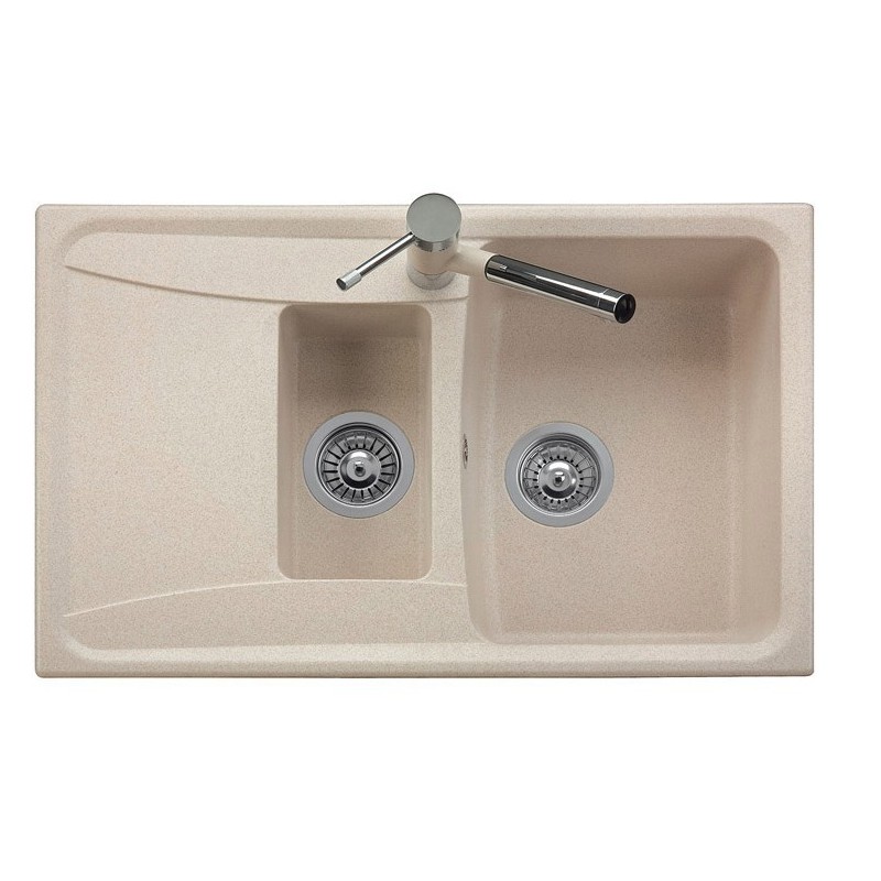 ROXANA 79.15 Lavandino cucina a due vasche finitura micro ultragranit 70 black matt