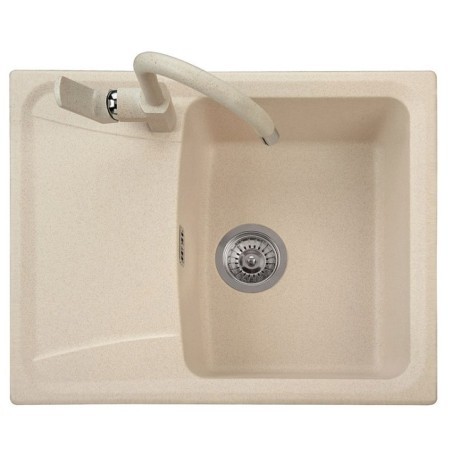 ROXANA 61.10 Lavandino cucina ad una vasca più scolapiatti finitura micro ultragranit 70 black matt