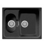 ROXANA 61.15 Lavandino cucina a due vasche finitura micro ultragranit nero ebony