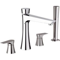 DIVA miscelatore bordo vasca 4 fori con canna finitura cromo