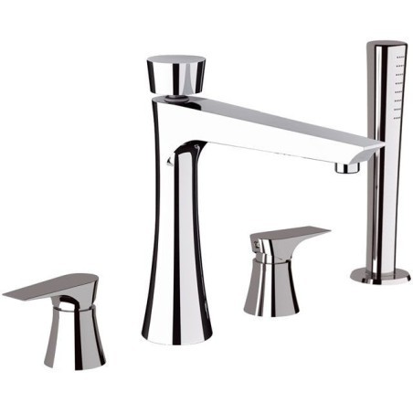 DIVA miscelatore bordo vasca 4 fori con canna finitura cromo