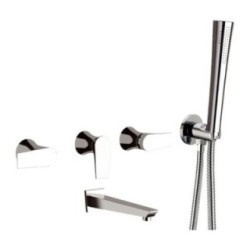 DIVA Batteria incasso vasca con deviatore e bocca ad incasso finitura cromo