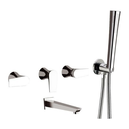 DIVA Batteria incasso vasca con deviatore e bocca ad incasso finitura cromo