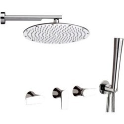 DIVA Batteria incasso vasca con deviatore e soffione finitura cromo