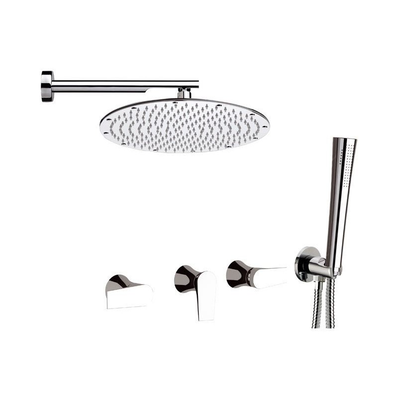 DIVA Batteria incasso vasca con deviatore e soffione finitura cromo