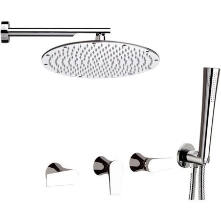 DIVA Batteria incasso vasca con deviatore e soffione finitura cromo