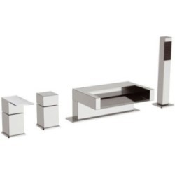 SKYLINE miscelatore monocomando bordo vasca con bocca a cascata finitura cromo