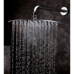 ROUND FLAT Soffione rotondo in acciaio 30 cm