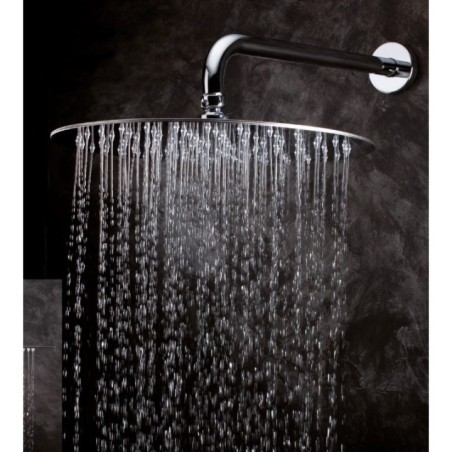 ROUND FLAT Soffione rotondo in acciaio 30 cm