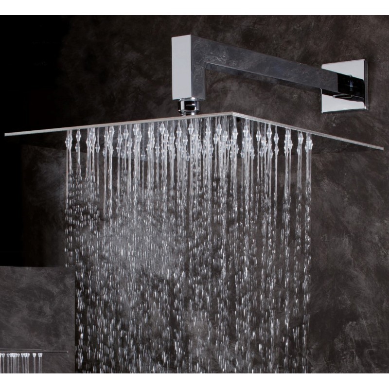 SQUARE FLAT Soffione quadrato in acciaio 30 cm