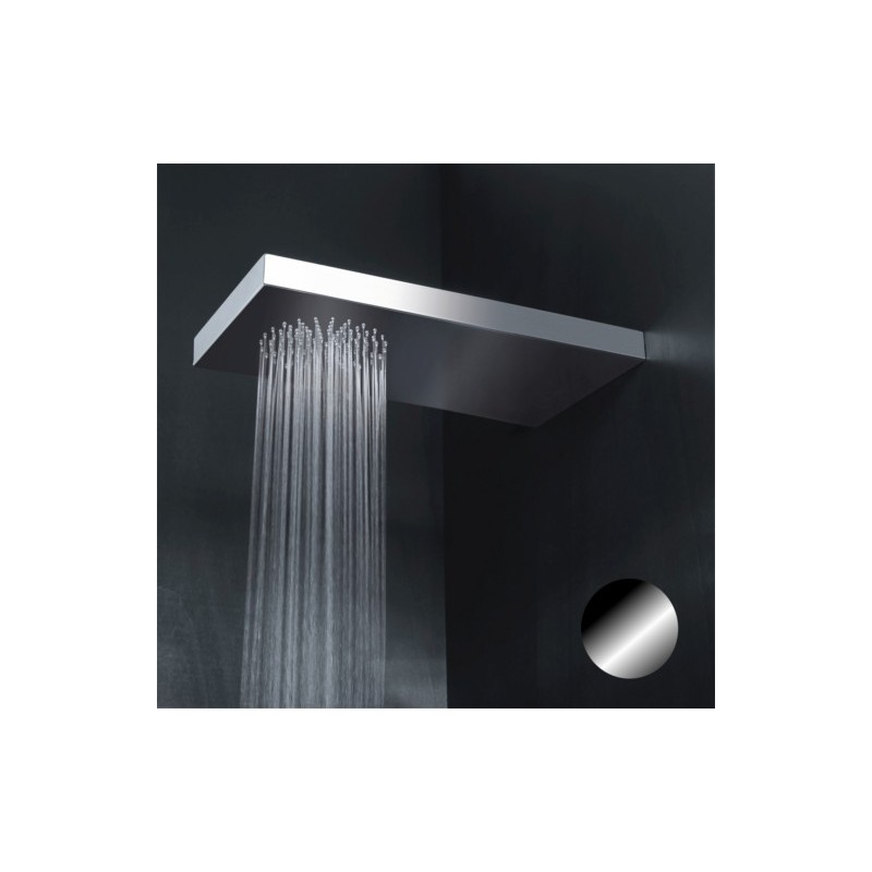 WALL Soffione rettangolare in acciaio 26x52 finitura cromo super mirror