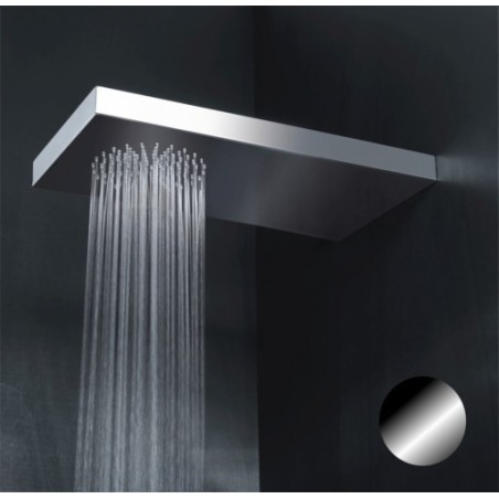 WALL Soffione rettangolare in acciaio 26x52 finitura cromo super mirror