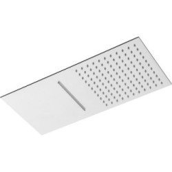 WATER FALL Soffione rettangolare con getto e cascata in acciaio 26x52 finitura super mirror