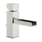 CUBE WATERFALL monocomando lavabo con bocca a cascata finitura cromo