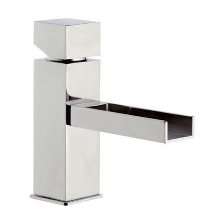 CUBE WATERFALL monocomando lavabo con bocca a cascata senza scarico finitura cromo