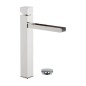 CUBE WATERFALL monocomando lavabo alto con bocca a cascata finitura cromo