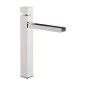 CUBE WATERFALL monocomando lavabo alto con bocca a cascata senza scarico finitura cromo