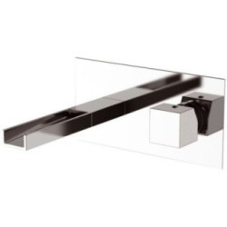 CUBE WATERFALL monocomando lavabo da incasso con bocca a cascata finitura cromo